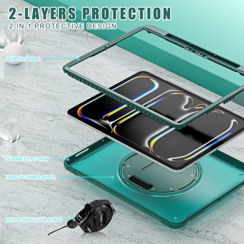 Coque iPad Pro 13 (2025) / 13 (2024) Sangle de Main, Support et Bandoulière
