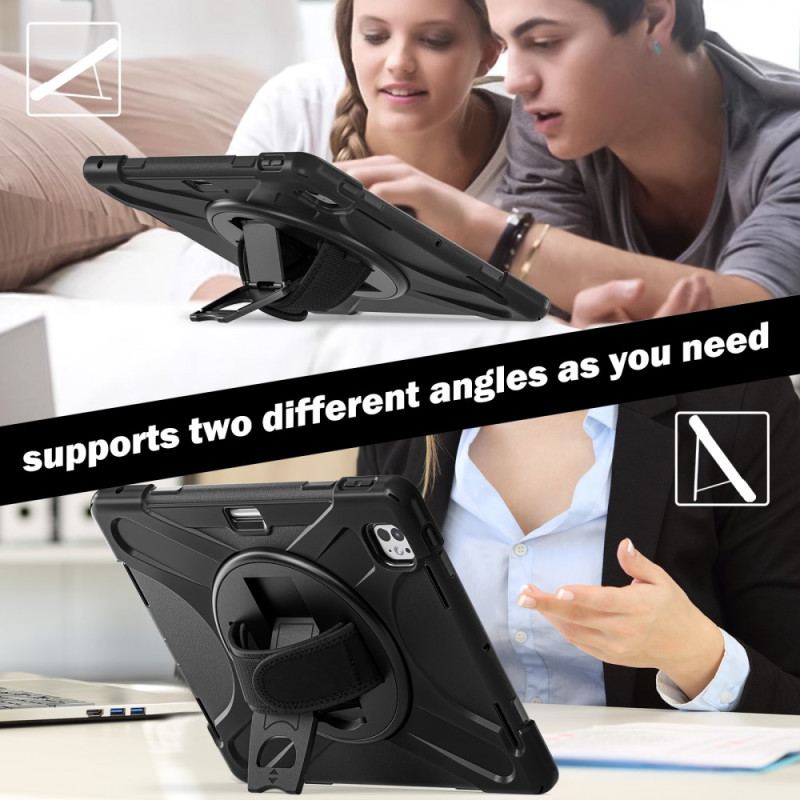Coque iPad Pro 13 (2025) / 13 (2024) Support, Porte-Stylet et Sangle d'Épaule