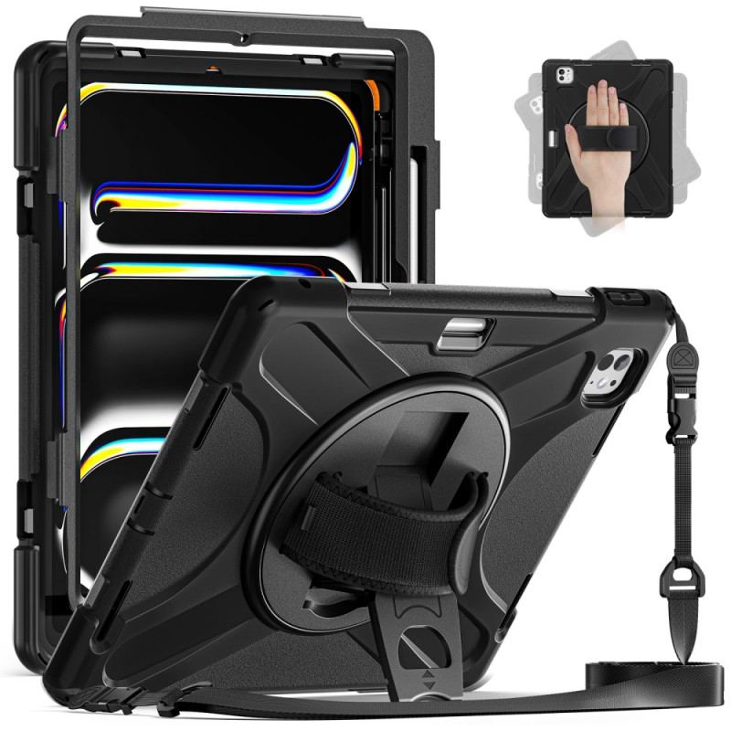 Coque iPad Pro 13 (2025) / 13 (2024) Support, Porte-Stylet et Sangle d'Épaule