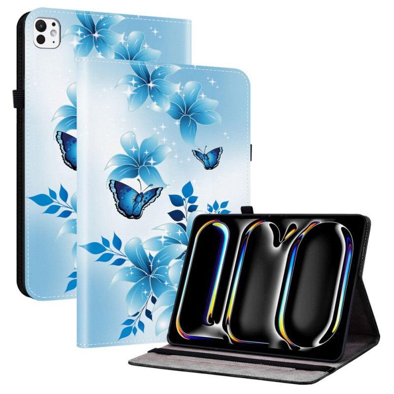 Étui iPad Pro 13 (2025) / 13 (2024) Papillons Bleus