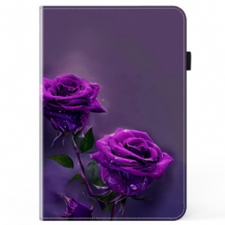 Étui iPad Pro 13 (2025) / 13 (2024) Roses Pourpres