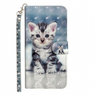 Housse Huawei Y6p Chaton Light Spots à Lanière