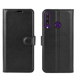 Housse Huawei Y6p Simili Cuir Litchi Classique