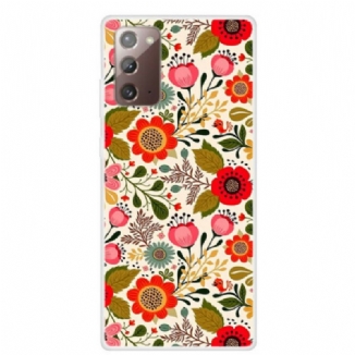 Coque Samsung Galaxy Note 20 Tapisserie Fleurie