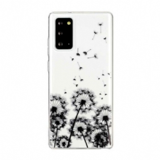 Coque Samsung Galaxy Note 20 Transparente Pissenlits Noirs