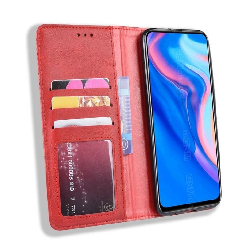 Flip Cover Huawei P Smart Z / Honor 9X Effet Cuir Vintage Stylisé