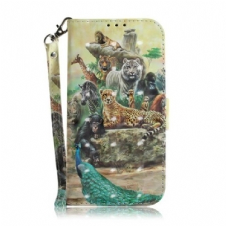 Housse Huawei P Smart Z Animaux Safari à Lanière