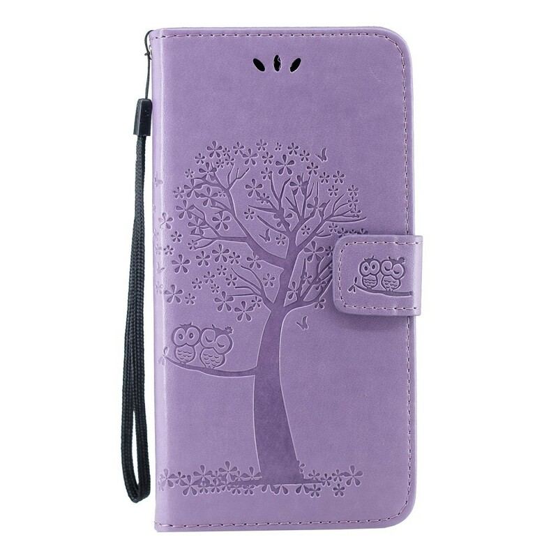 Housse Huawei P Smart Z Arbre et Hiboux à Lanière