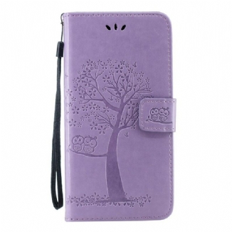 Housse Huawei P Smart Z Arbre et Hiboux à Lanière