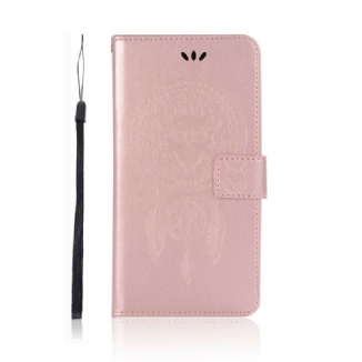 Housse Huawei P Smart Z / Honor 9X effet cuir Attrape Rêves Hibou