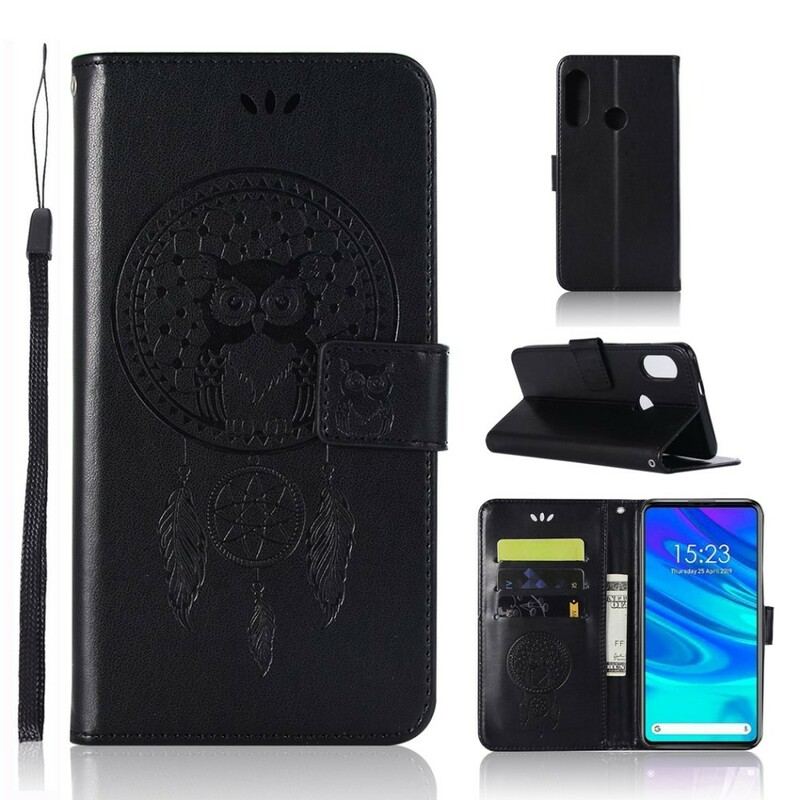 Housse Huawei P Smart Z / Honor 9X effet cuir Attrape Rêves Hibou