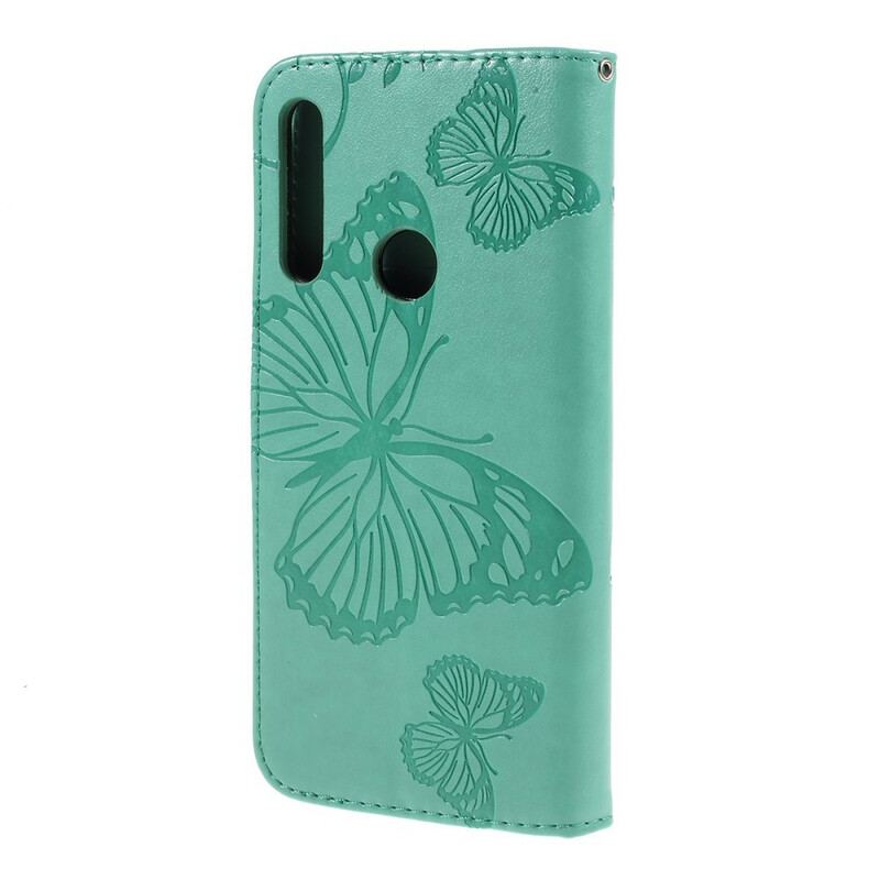 Housse Huawei P Smart Z / Honor 9X Papillons Géants à Lanière
