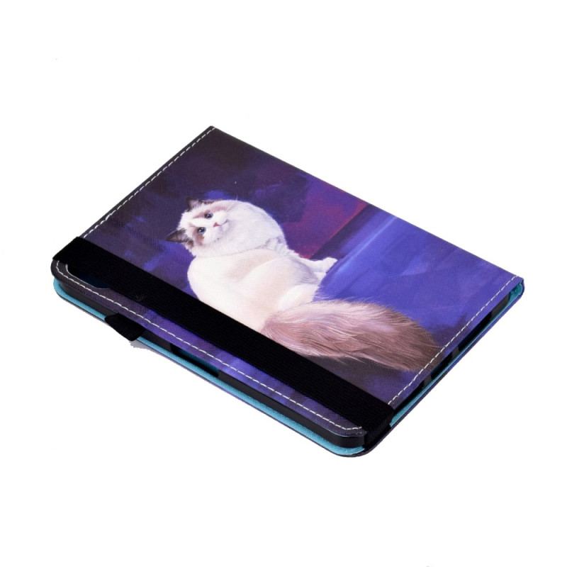 Housse iPad 10.9" (2022) Chat Blanc