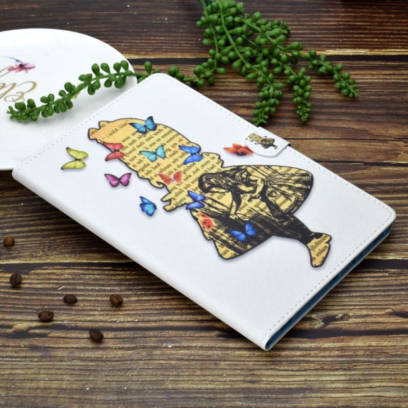 Housse iPad 10.9" (2022) Fille aux Papillons