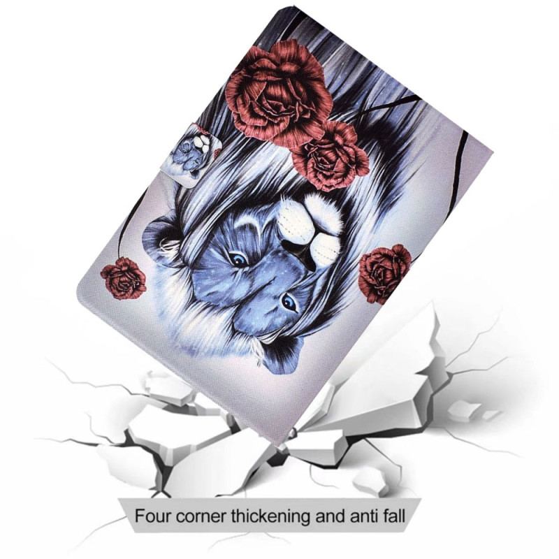 Housse iPad 10.9" (2022) Lion et Roses