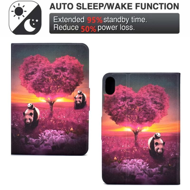 Housse iPad 10.9" (2022) Panda Coeur