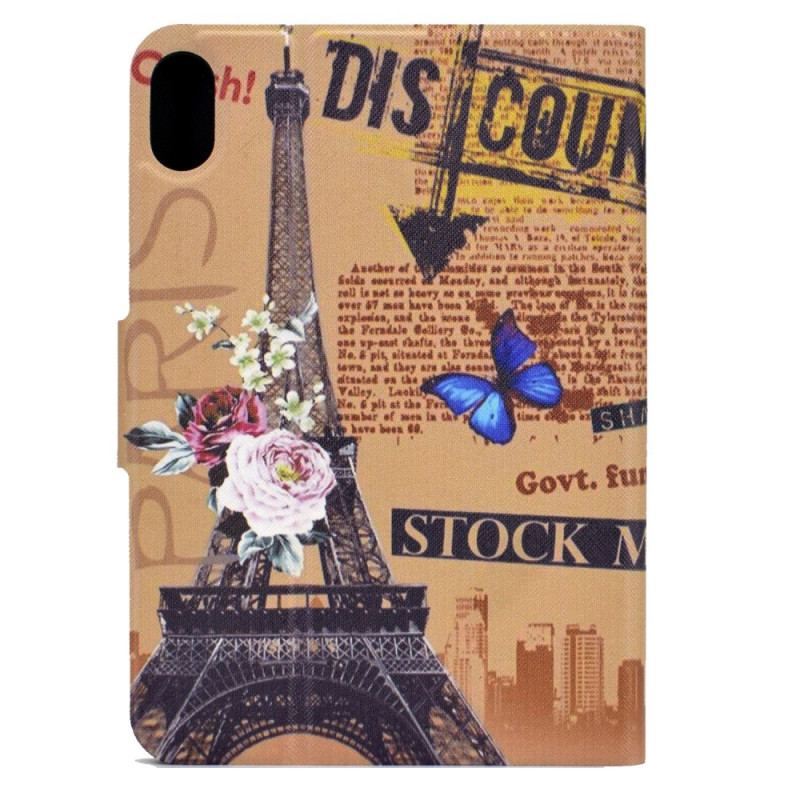 Housse iPad 10.9" (2022) Tour Eiffel Fleurie