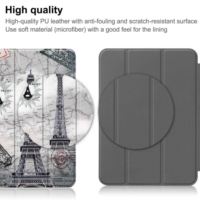 Smart Case iPad 10.9'' (2022) Porte-Stylet Tour Eiffel