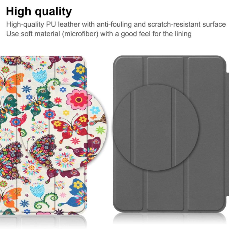 Smart Case iPad 10.9'' (2022) Renforcée Papillons et Fleurs