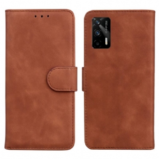 Housse Realme GT 5G Effet Cuir Monochrome