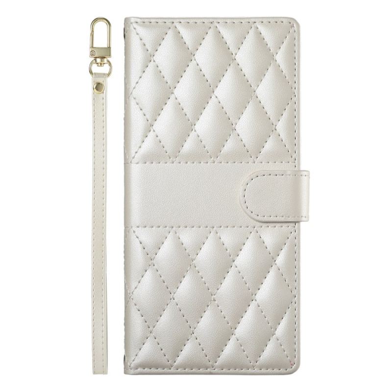 Housse Oppo Reno 14 Pro 5G Matelassée à Lanière et Bandoulière