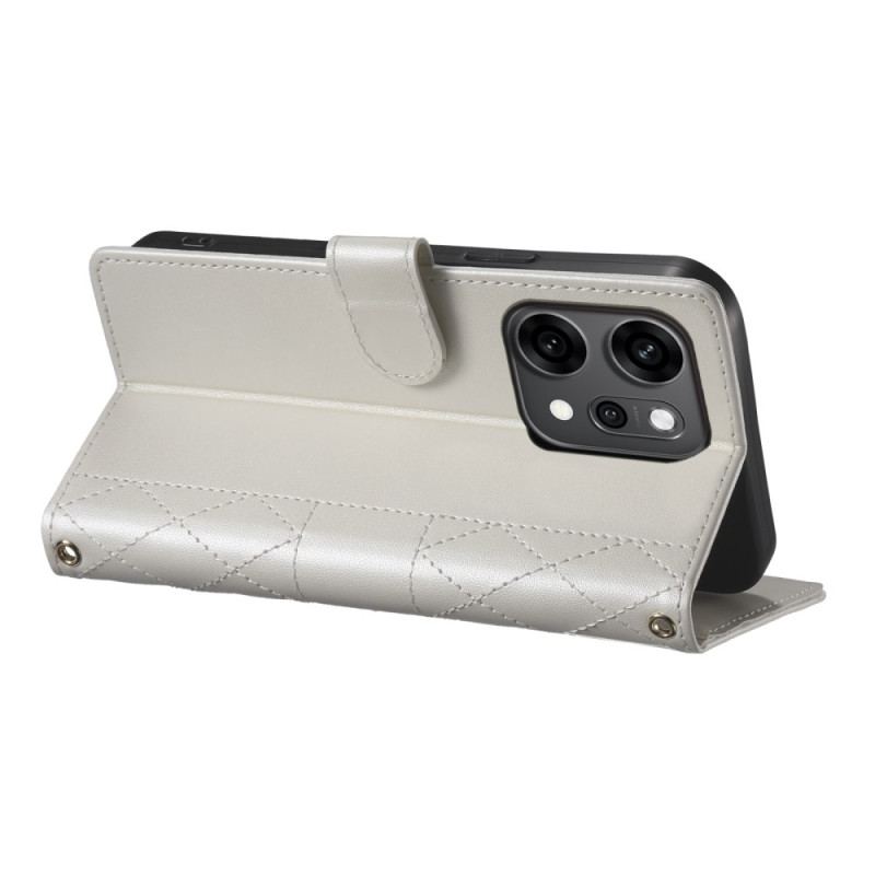 Housse Oppo Reno 14 Pro 5G Matelassée à Lanière et Bandoulière