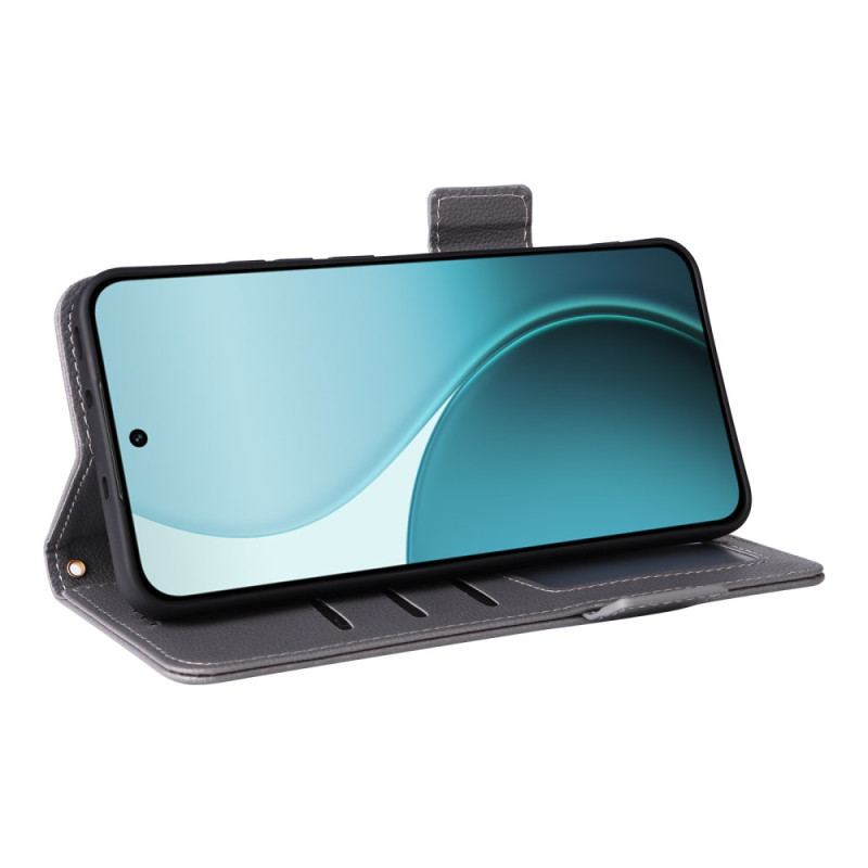 Housse Oppo Reno 14 Pro 5G Texture Litchi à Lanière