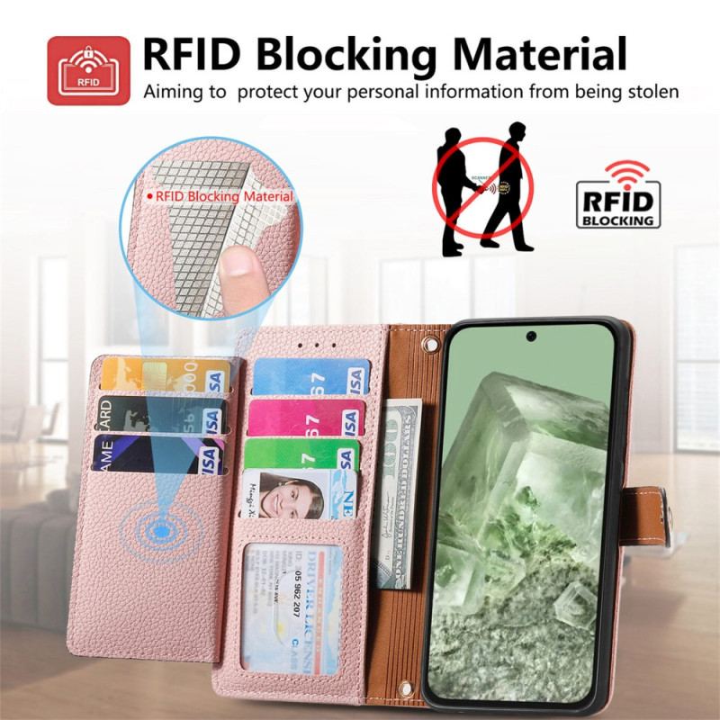 Housse Google Pixel 8A Porte-Cartes RFID et Lanière