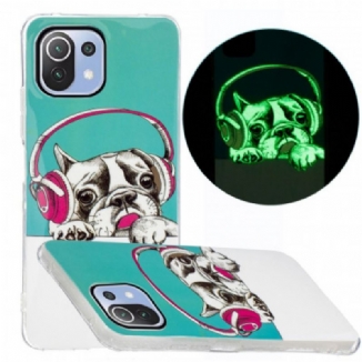Coque Xiaomi 11 Lite 5G NE/Mi 11 Lite 4G/5G Chien Fluorescente