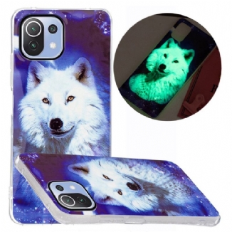 Coque Xiaomi 11 Lite 5G NE/Mi 11 Lite 4G/5G Chien Sauvage Fluorescente