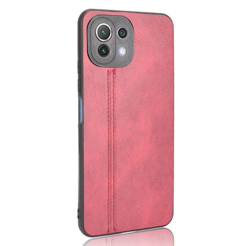 Coque Xiaomi 11 Lite 5G NE/Mi 11 Lite 4G/5G Effet Cuir Couture