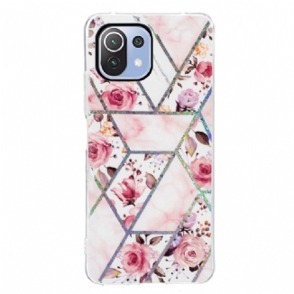 Coque Xiaomi 11 Lite 5G NE/Mi 11 Lite 4G/5G Marbrée Fleurs