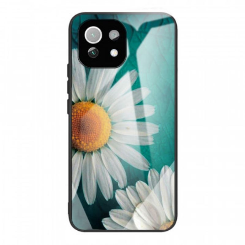 Coque Xiaomi 11 Lite 5G NE/Mi 11 Lite 4G/5G Verre Trempé Marguerites