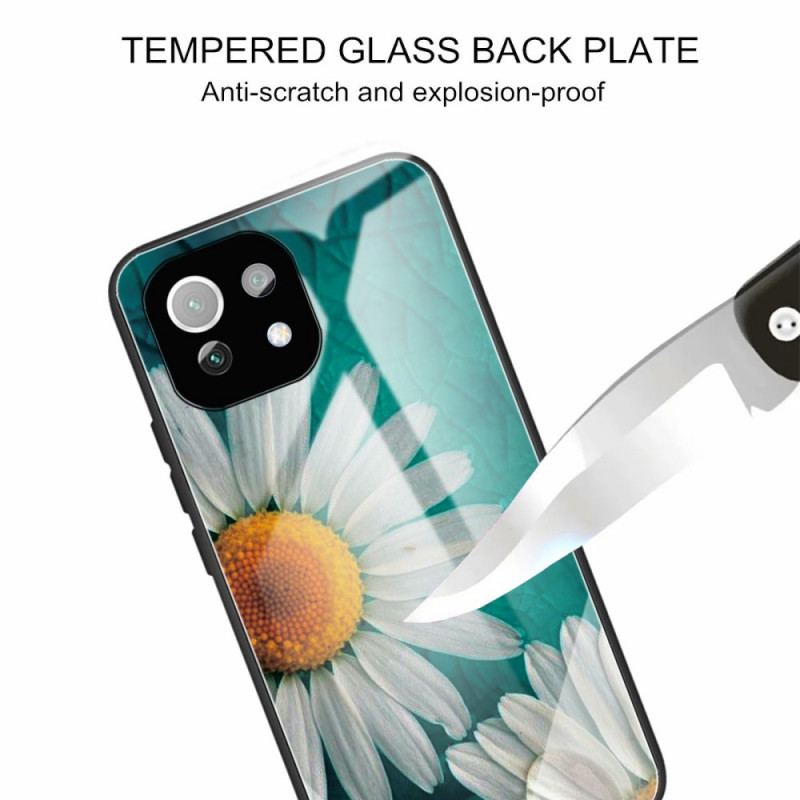 Coque Xiaomi 11 Lite 5G NE/Mi 11 Lite 4G/5G Verre Trempé Marguerites