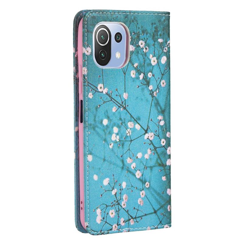 Flip Cover Xiaomi 11 Lite 5G NE/Mi 11 Lite 4G/5G Branches Fleuries
