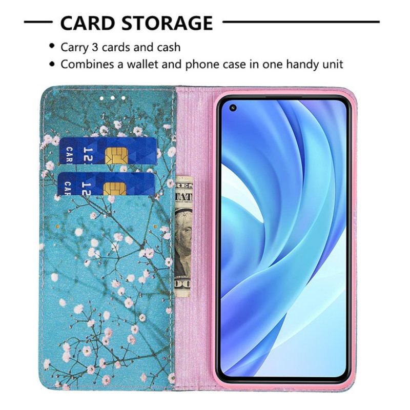 Flip Cover Xiaomi 11 Lite 5G NE/Mi 11 Lite 4G/5G Branches Fleuries