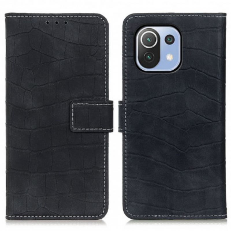 Housse Flip Cover Xiaomi 11 Lite 5G NE/Mi 11 Lite 4G/5G Texture Crocodile