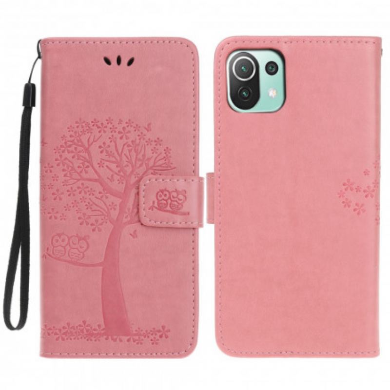 Housse Xiaomi 11 Lite 5G NE/Mi 11 Lite 4G/5G Arbre et Hiboux