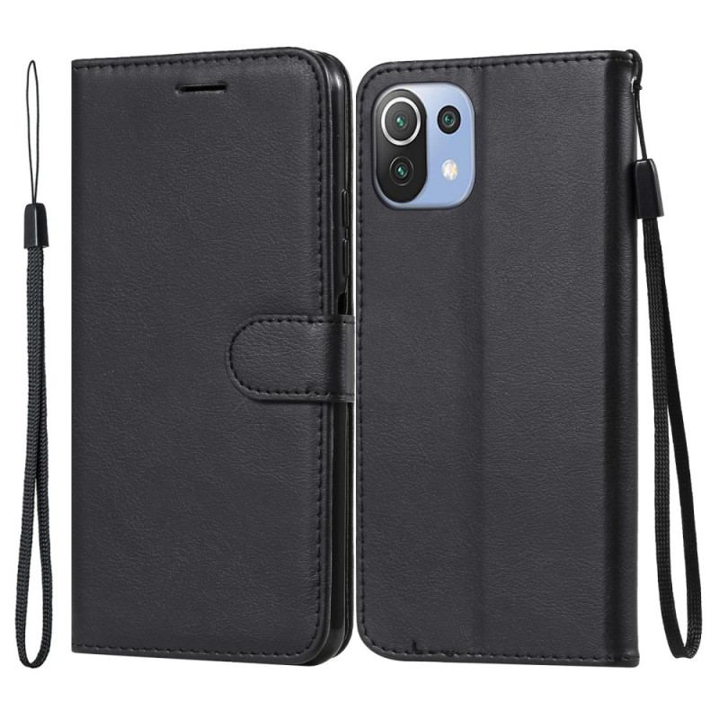 Housse Xiaomi 11 Lite 5G NE/Mi 11 Lite 4G/5G Effet Cuir à Lanière