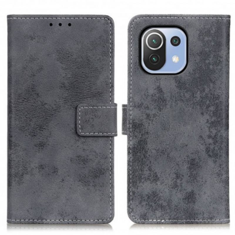 Housse Xiaomi 11 Lite 5G NE/Mi 11 Lite 4G/5G Effet Cuir Vintage