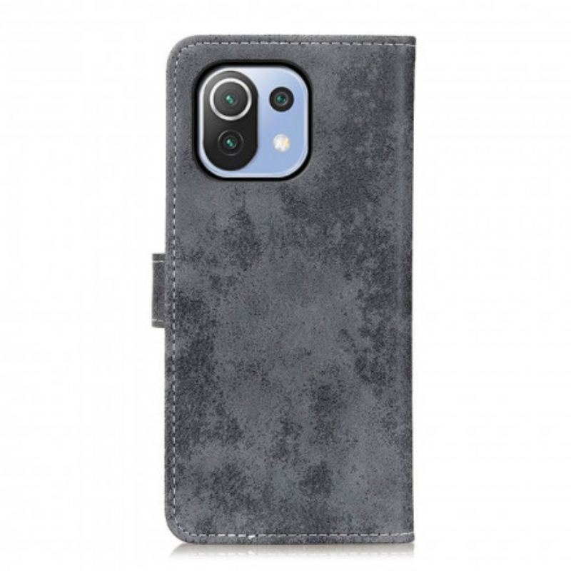 Housse Xiaomi 11 Lite 5G NE/Mi 11 Lite 4G/5G Effet Cuir Vintage
