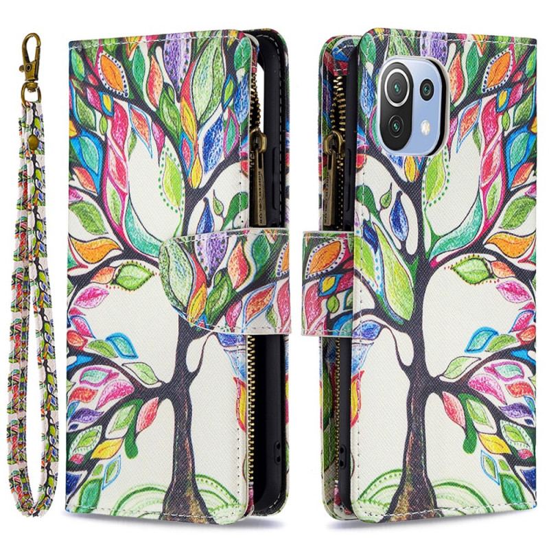 Housse Xiaomi 11 Lite 5G NE/Mi 11 Lite 4G/5G Poche Zippée Arbre