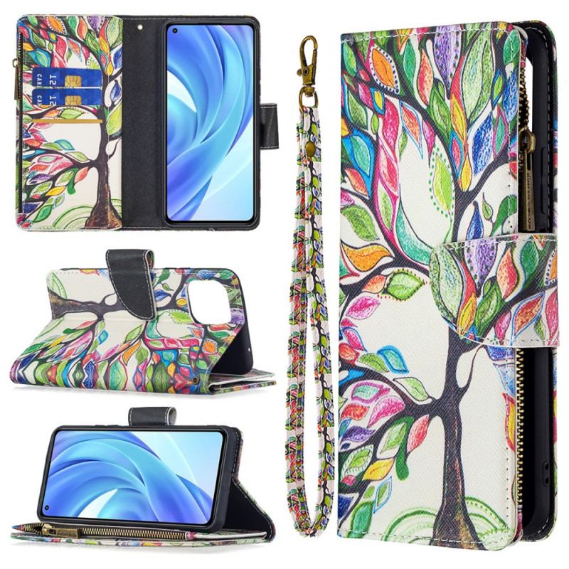 Housse Xiaomi 11 Lite 5G NE/Mi 11 Lite 4G/5G Poche Zippée Arbre