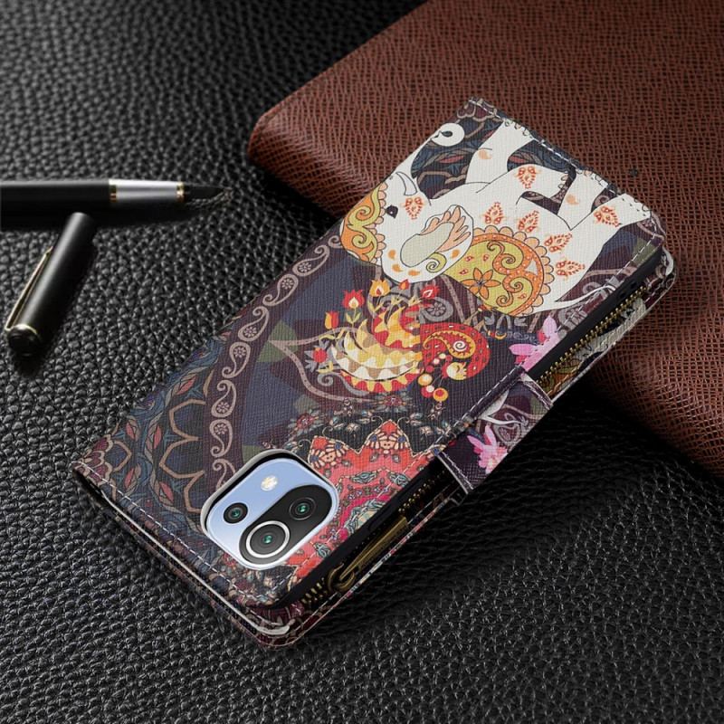 Housse Xiaomi 11 Lite 5G NE/Mi 11 Lite 4G/5G Poche Zippée Éléphant