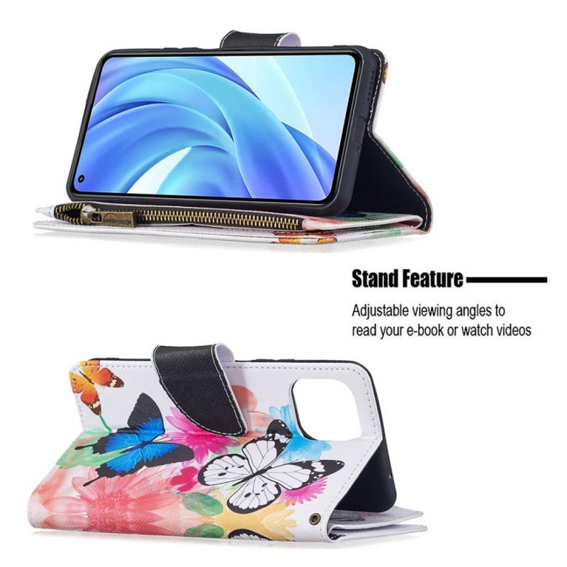 Housse Xiaomi 11 Lite 5G NE/Mi 11 Lite 4G/5G Poche Zippée Papillons