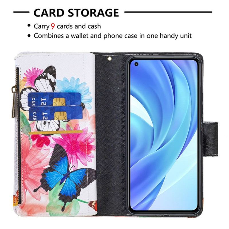 Housse Xiaomi 11 Lite 5G NE/Mi 11 Lite 4G/5G Poche Zippée Papillons