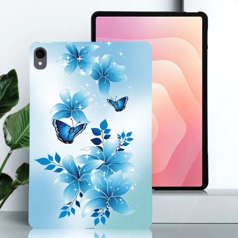 Coque Samsung Galaxy Tab S11 Petits Papillons Bleus