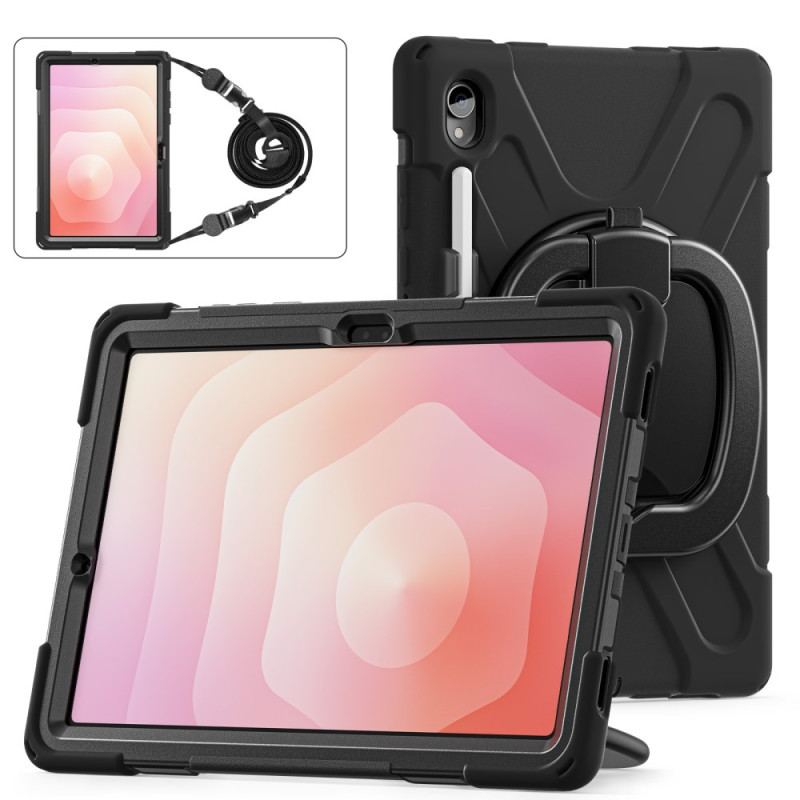 Coque Samsung Galaxy Tab S11 Triple Protection avec Bandoulière et Anneau-Support