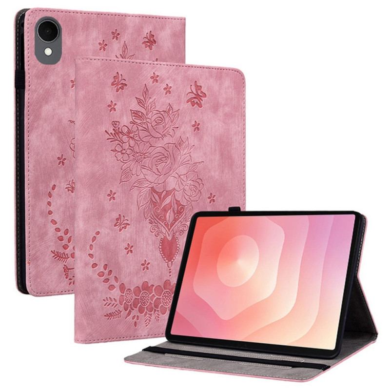 Étui Samsung Galaxy Tab S11 Effet Daim Florale