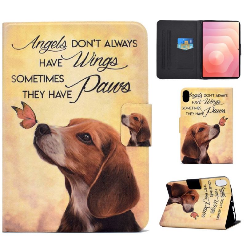 Housse Samsung Galaxy Tab S11 Chien et Papillon